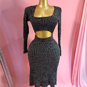AFRM Chic Black and Gray Cutout Dress